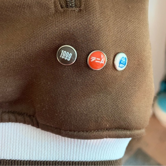 Vintage Authentic Rocawear Brown & White Diagonal Mesh Windbreaker, [Sz 3XL] - Picture 9 of 15